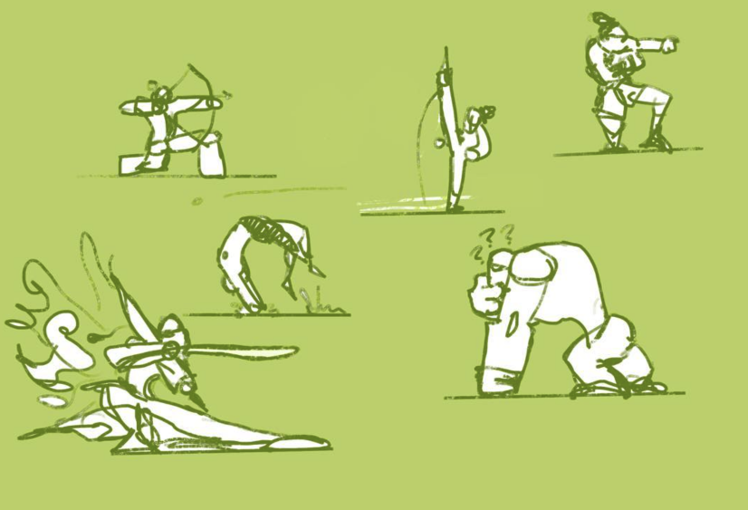 some sketches of movement and posture.